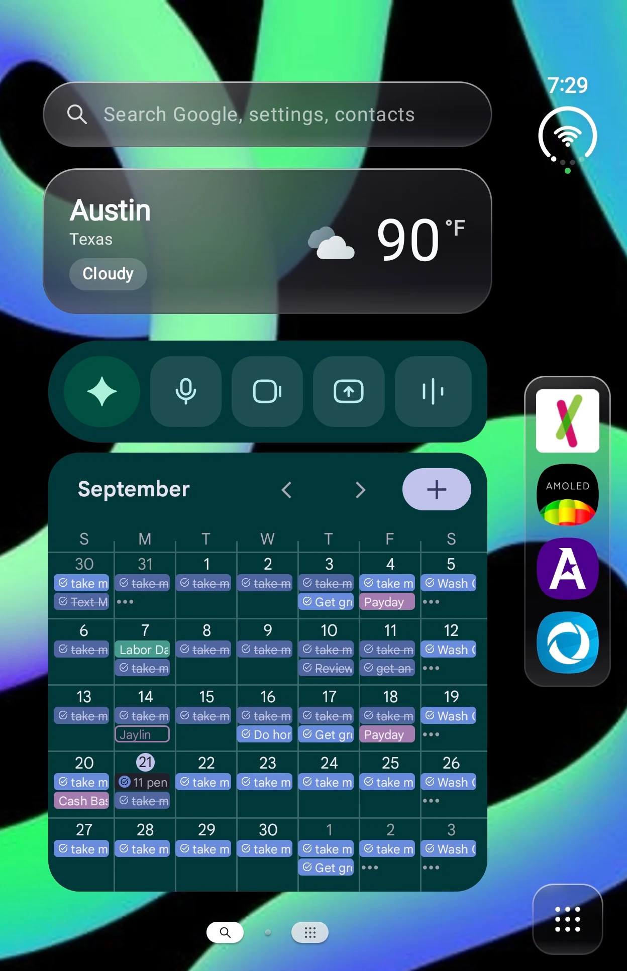 Another Launcher Hub with search and weather