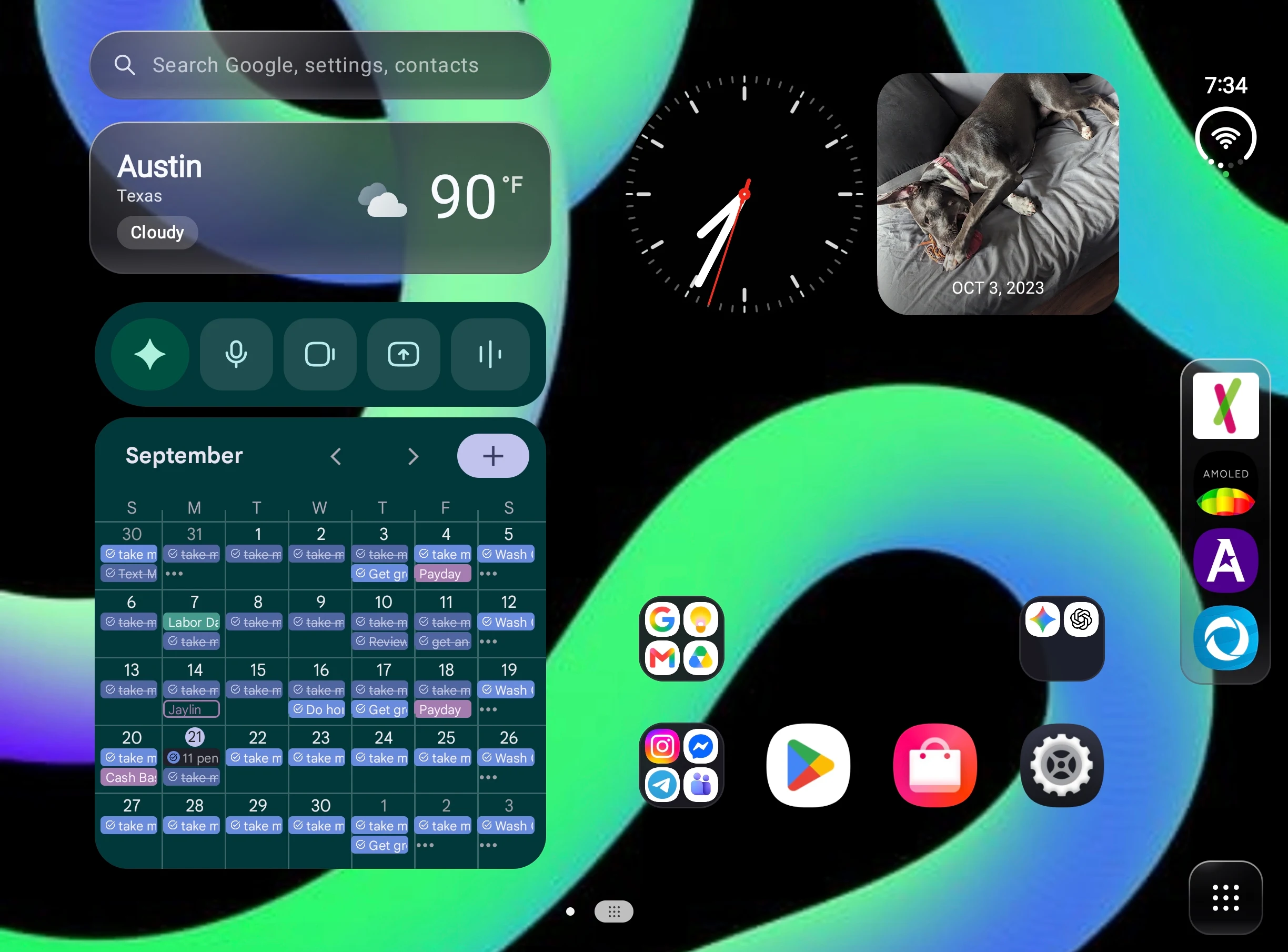 Another Launcher on the unfolded screen